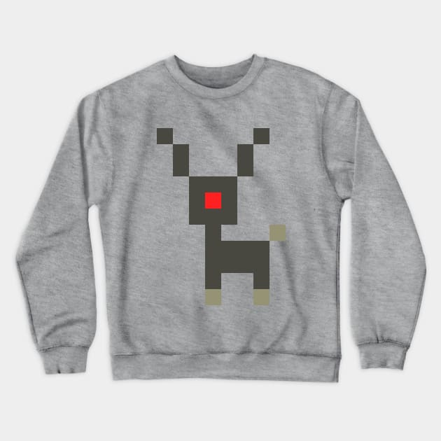 Pixel Rudolph The Red-Nosed Reindeer Crewneck Sweatshirt by Bumblebeast